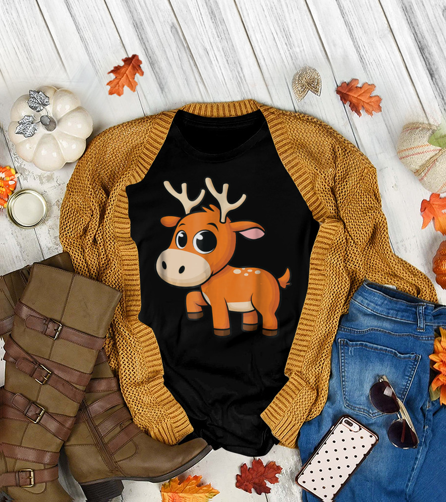 Cute Baby Reindeer Christmas T-Shirt