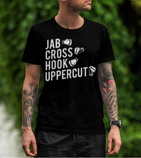 Jab Cross Hook Uppercut Boxing Glove Sequence T-Shirt