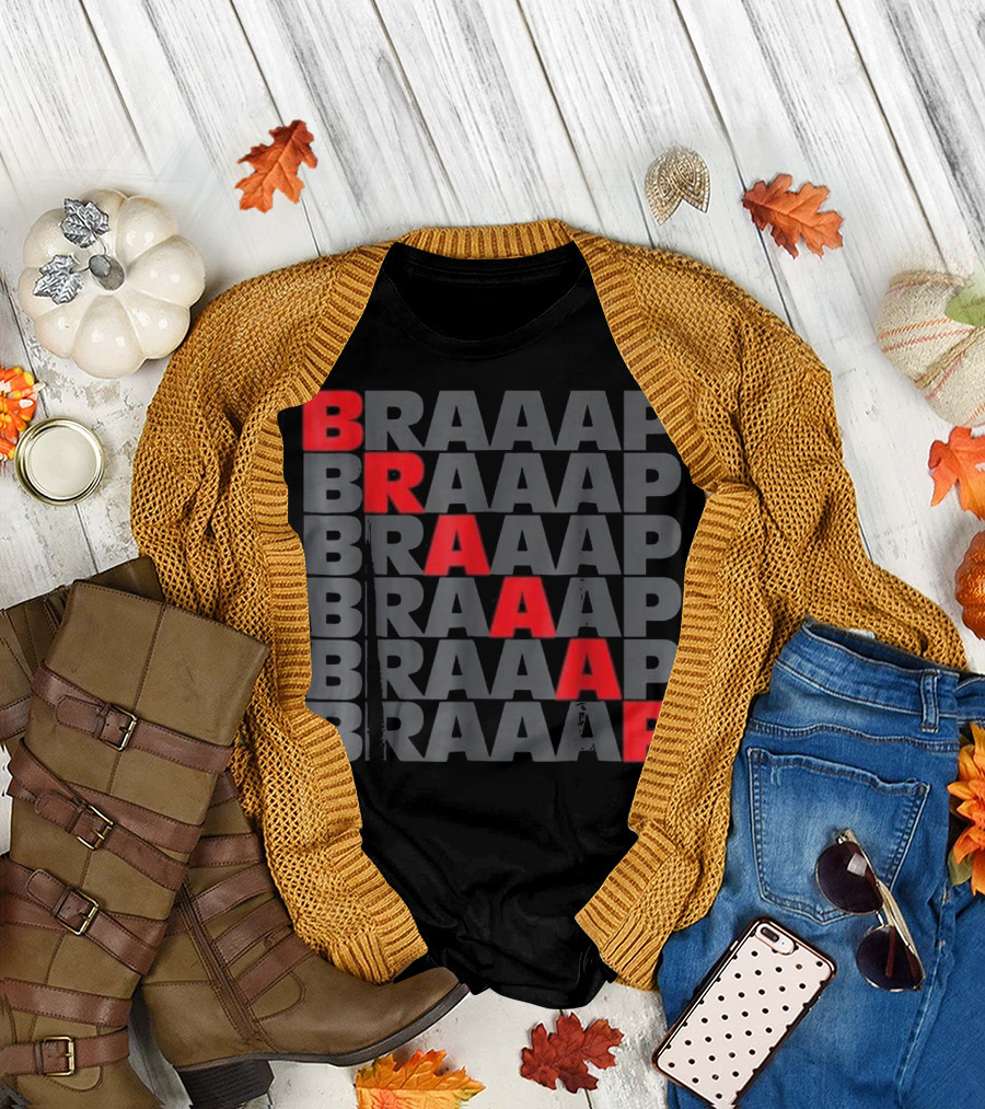 Braaap Motocross Christmas Gift Braaap Braaap Text T-Shirt