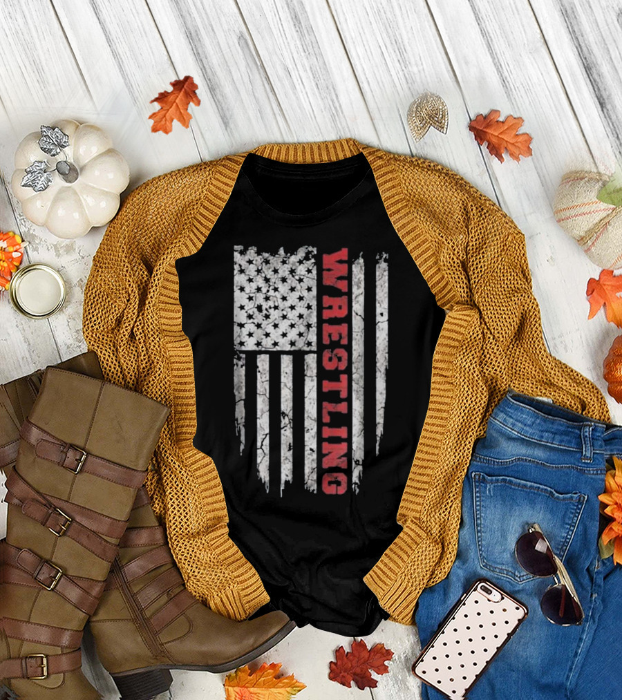 American Wrestling Flag USA T-Shirt