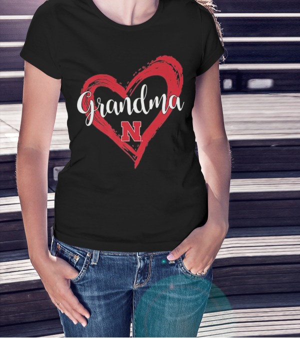 Grandma Heart Nebraska Cornhuskers N T-Shirt
