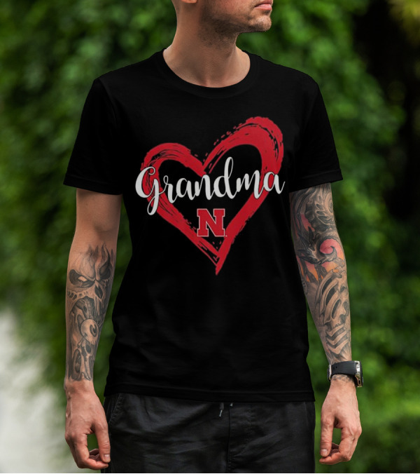 Grandma Heart Nebraska Cornhuskers N T-Shirt