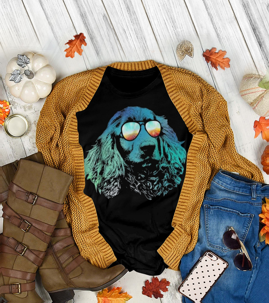 Neon Sunglasses English Cocker Spaniel T-Shirt