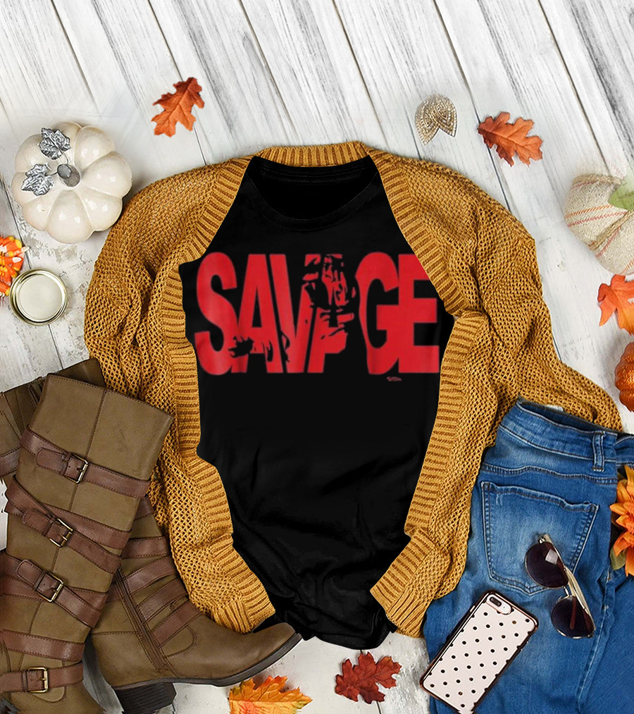 Savage Red Weight Lifting Gym Fitness T T-Shirt