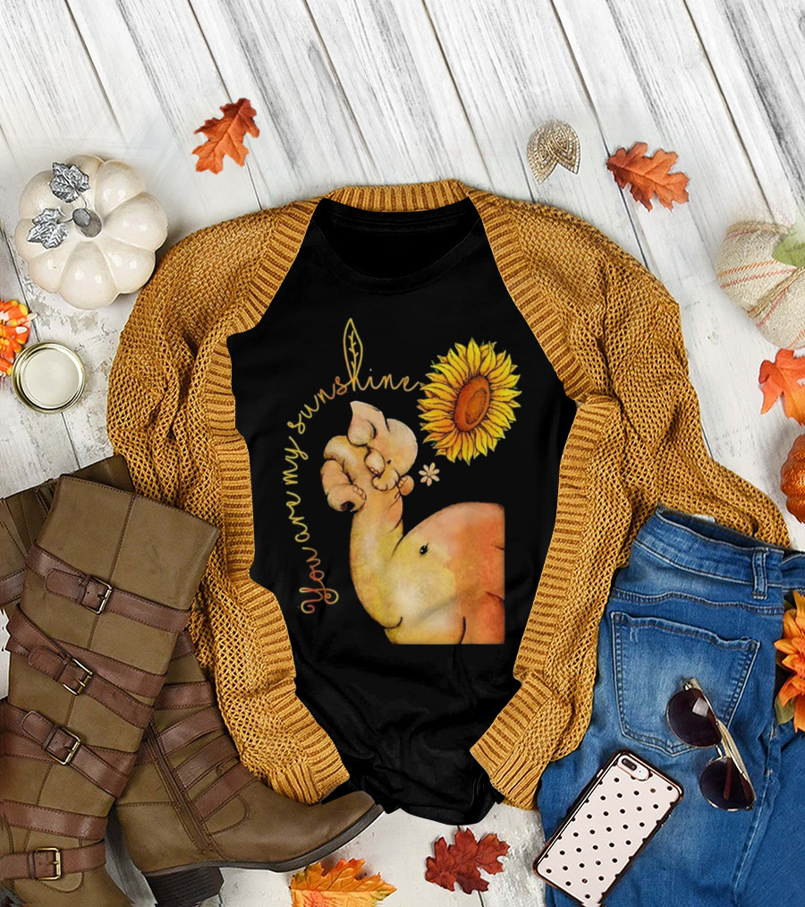 Elephant Sunflower You Are My Sunshine T-Shirt