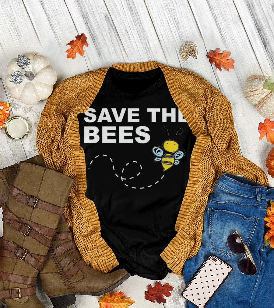 Save the Bees Yellow Bee Illustration for Men Women T-Shirt