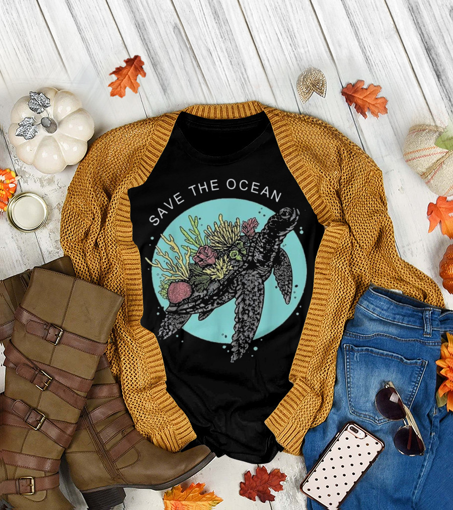 Save The Ocean Sea Turtle Marine Biologist T-Shirt