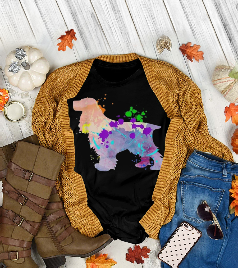 English Cocker Spaniel Watercolor Splatter T-Shirt