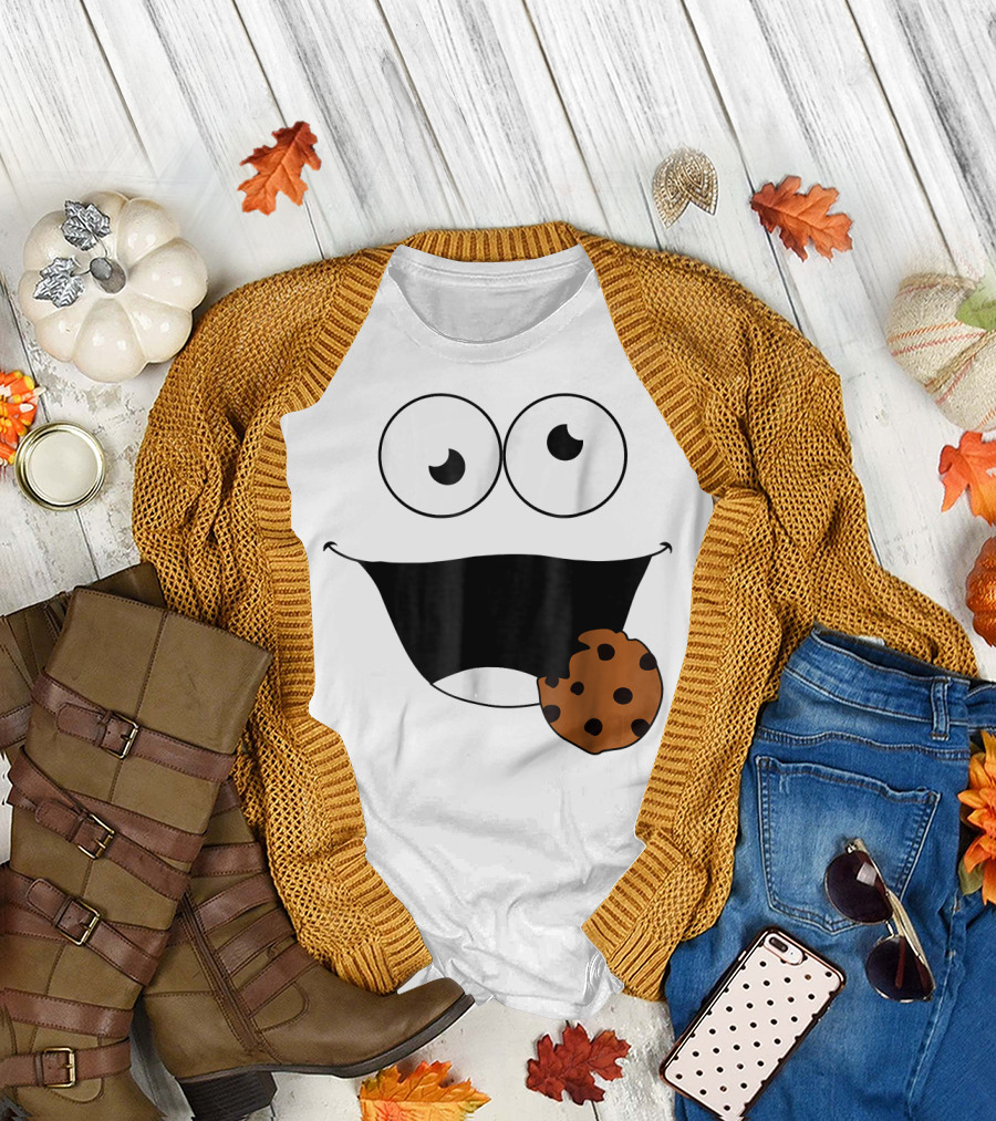 Cookie-Eating Scary Cute Monster Face T-Shirt
