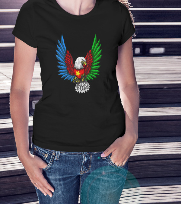 Eritrea Flag Eritrean Eagle With Blue Red Green Wings T-Shirt