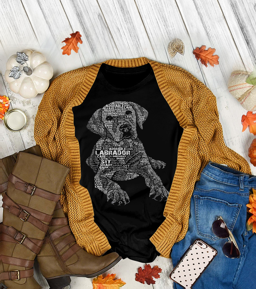 Labrador Adorable Obedient Love Care Sit Bark Smart Loyal Yellow Labrador Lover T-Shirt