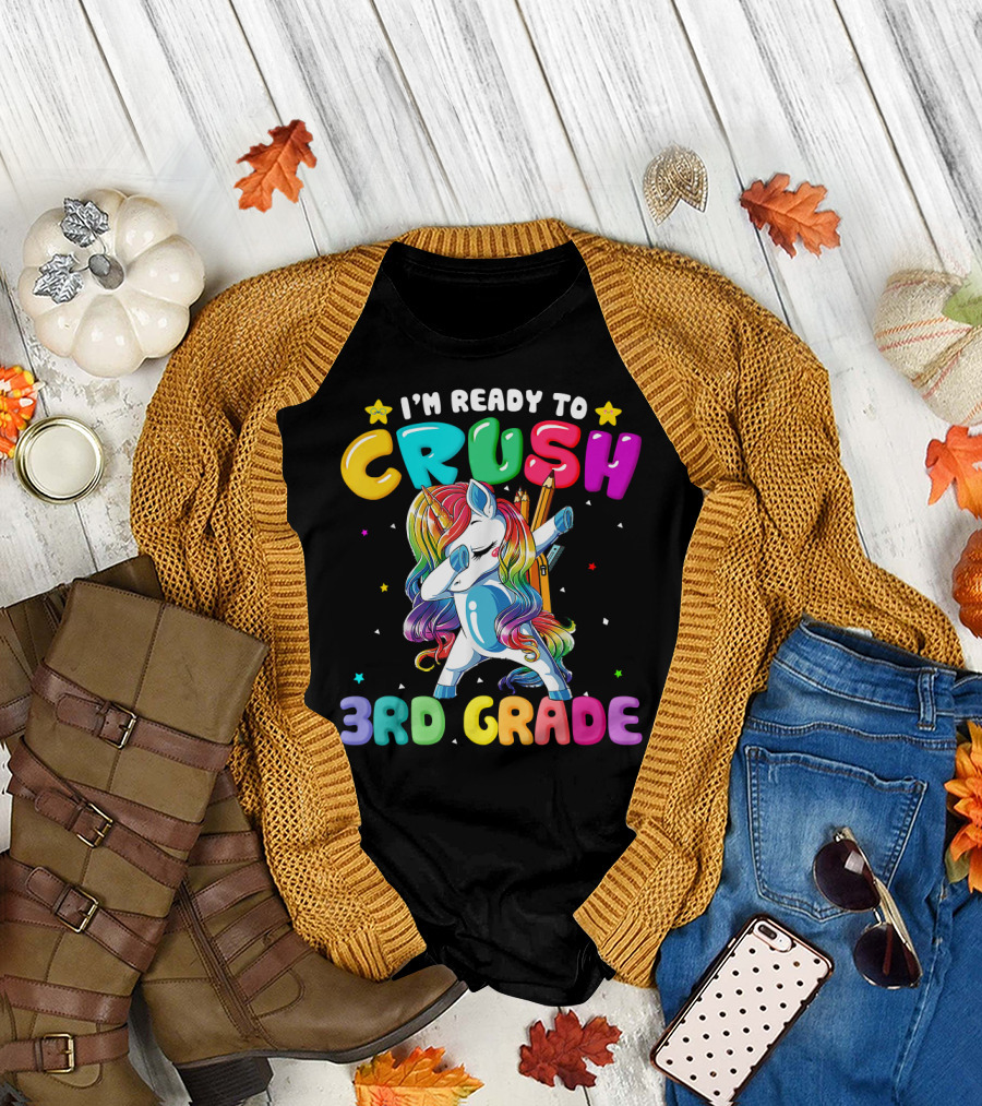I'm Ready to Crush 3rd Grade Dabbing Unicorn T-Shirt