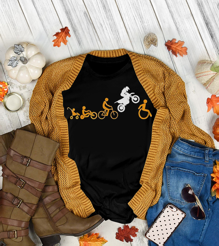Evolution Of A Rider Dirt Bike Motocross Progression Icons T-Shirt