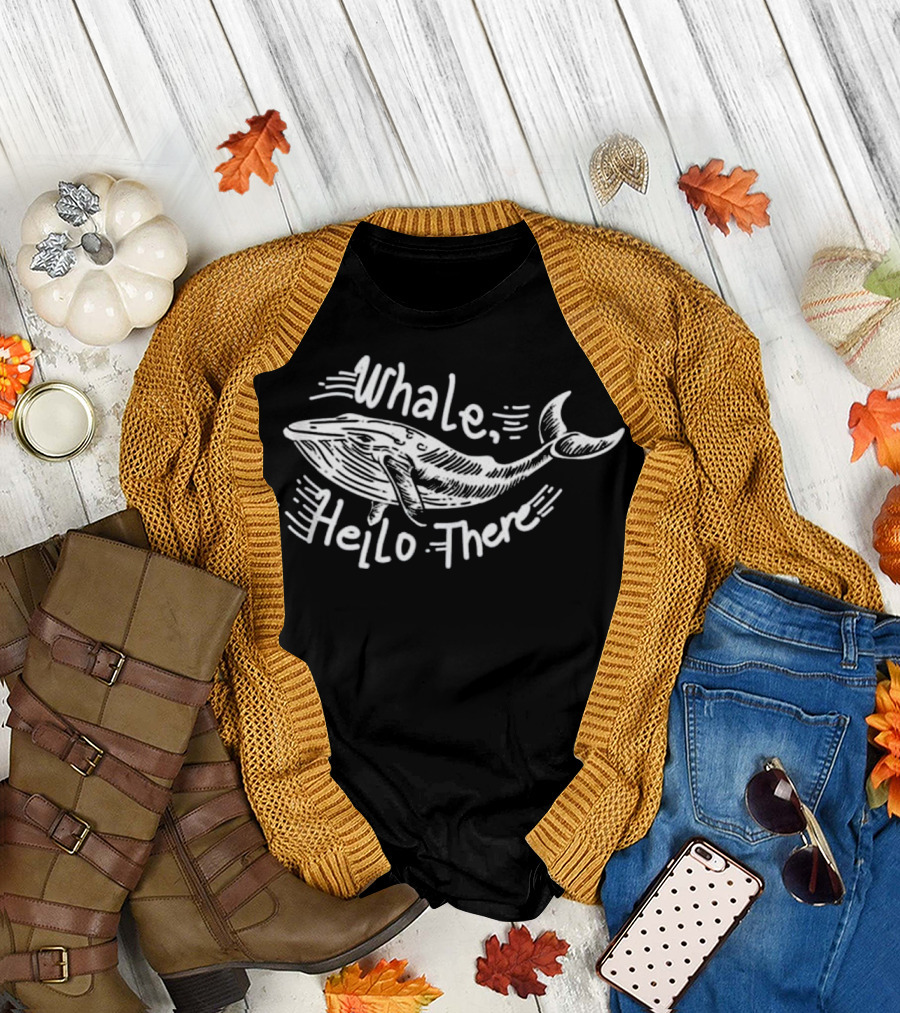 Whale Hello There Cute Whale Sea Life Ocean Conservation T-Shirt