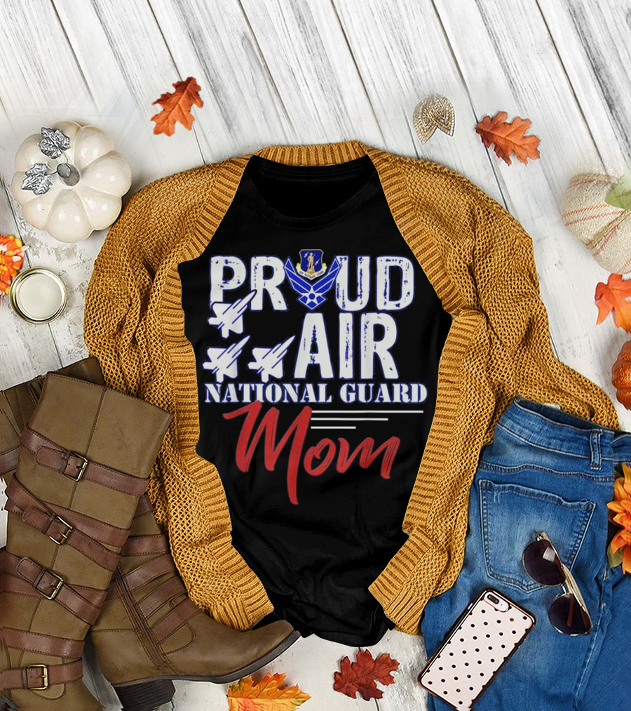 Proud Air National Guard Mom Air Force Jets Emblem T-Shirt