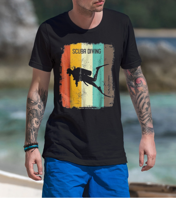Scuba Diving 70s Vintage Retro Ocean Diver T-Shirt