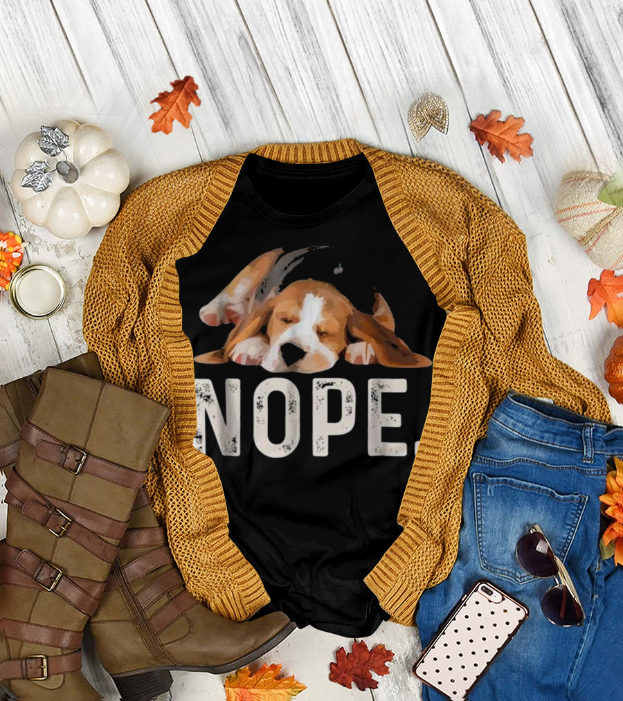 Nope Lazy Sleeping Beagle Dog Lover Gift T-Shirt