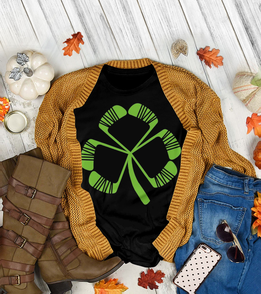Hockey Shamrock Irish Sports St Patty's Day T-Shirt