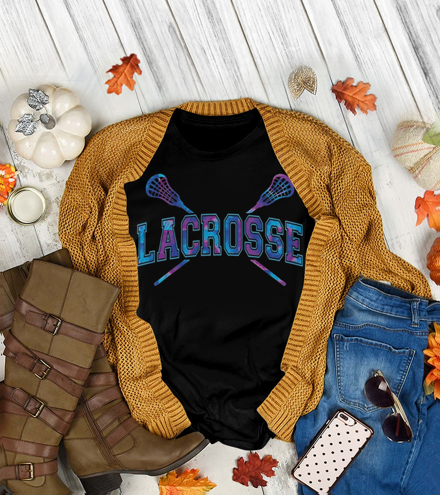 Lacrosse Tie-dye Crossed Sticks T-Shirt
