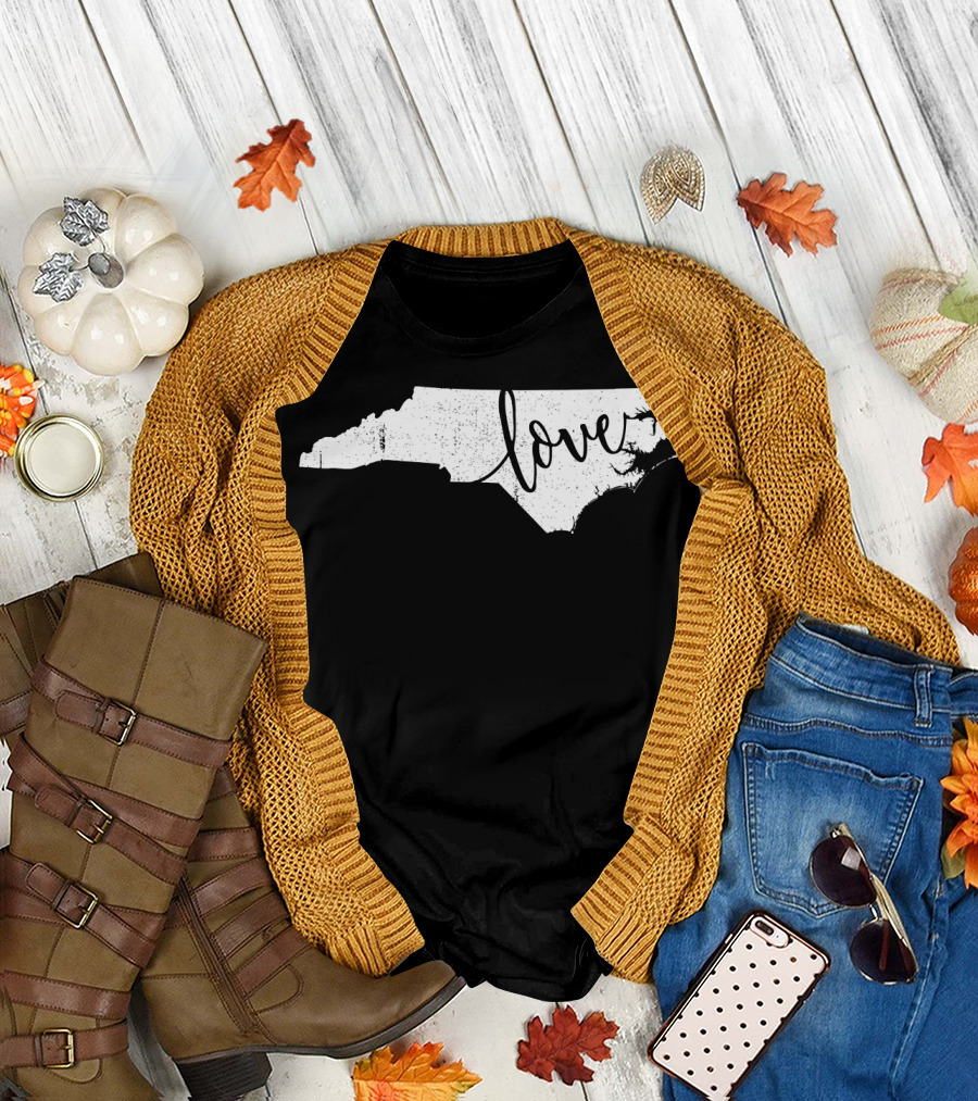 North Carolina Map Love T-Shirt