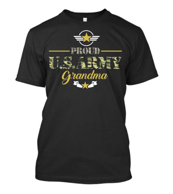 Proud U.S. Army Grandma Star And Wings Camo T-Shirt