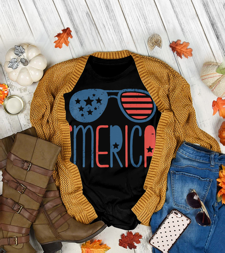 'Merica American Flag Aviators Toddler T-Shirt