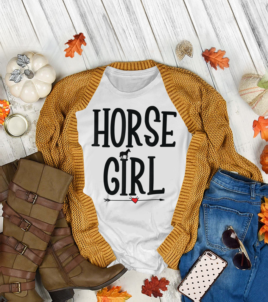 Horse Girl Equestria Lovers with Heart and Arrow T-Shirt