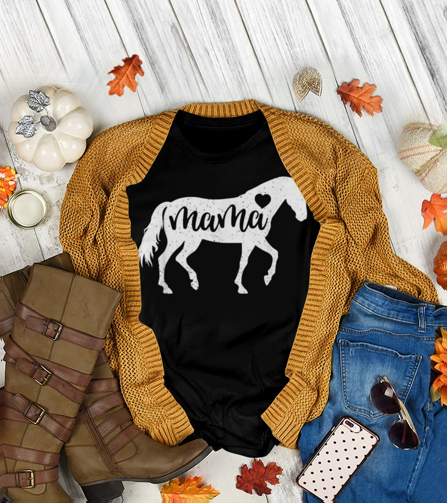 Mama Horse Heart Mother's Day Mom Lover Gi T-Shirt
