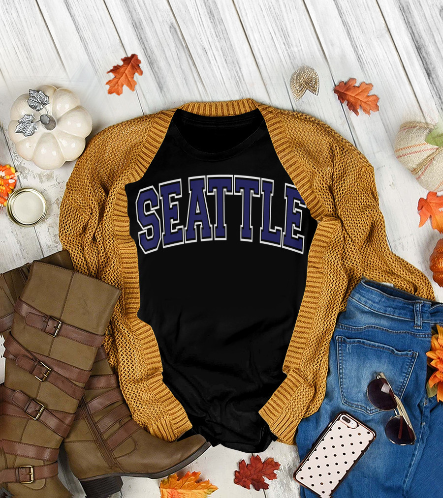 Seattle Navy Blue Varsity T-Shirt