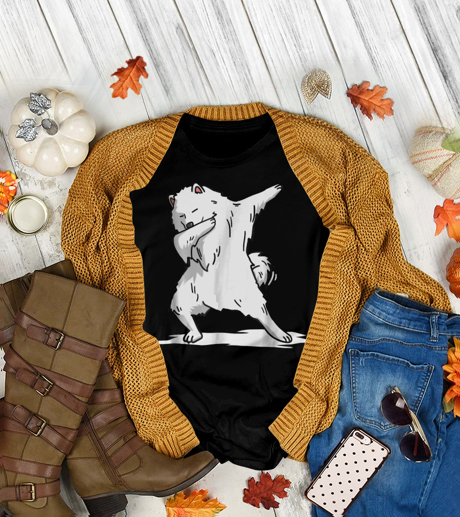 Funny Samoyed Dog Dab Dance Party T-Shirt