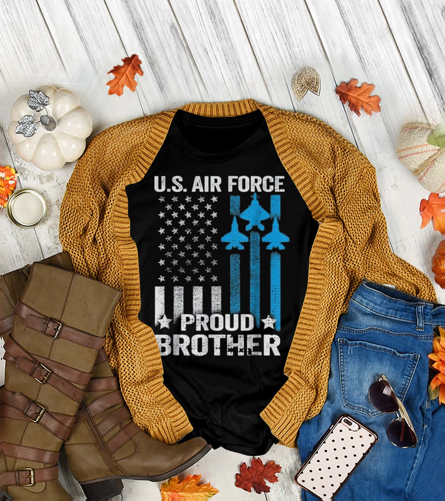 U.S. Air Force Proud Brother American Flag Jets T-Shirt
