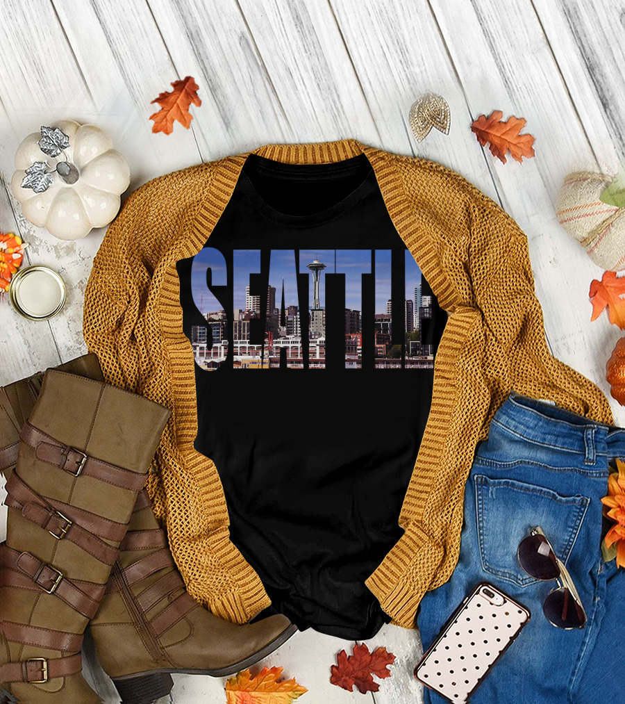 Seattle Washington Skyline Keepsake Souvenir with Space Needle T-Shirt