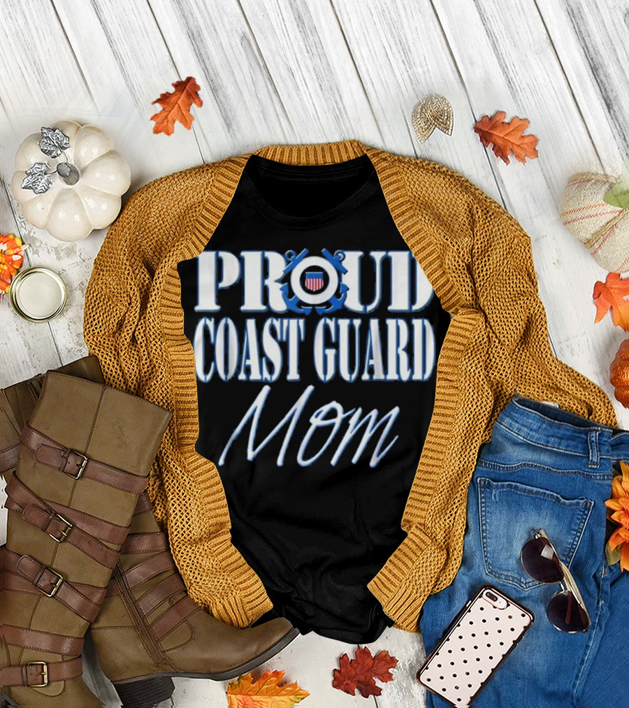 Proud Coast Guard Mom US Military Insignia T-Shirt