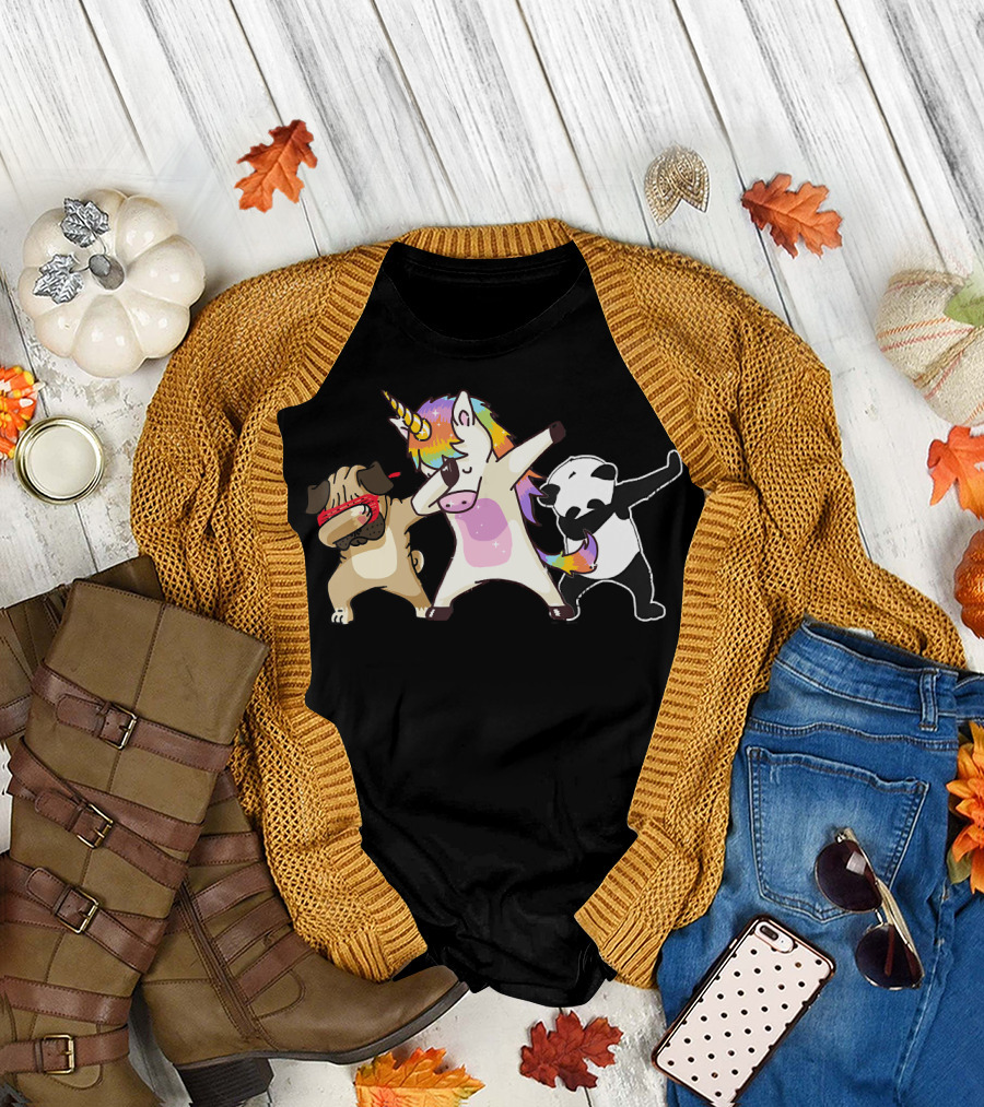 Dabbing Team Unicorn Panda Pug Dance T-Shirt