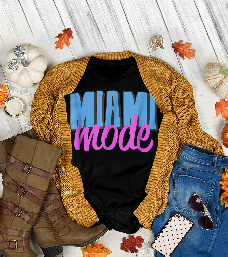 Miami Mode Vacation Funny Gift Beach Mode T-Shirt