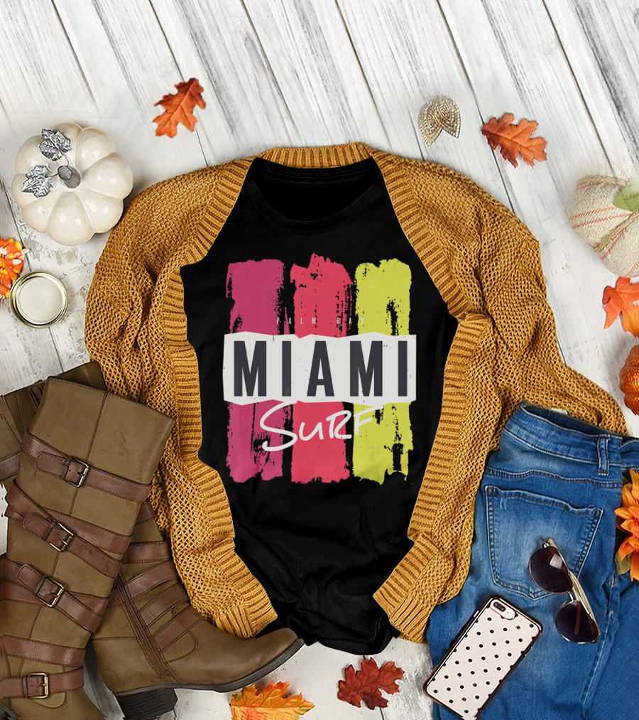 Miami Surf Palm For Men Women Or Kids T-Shirt