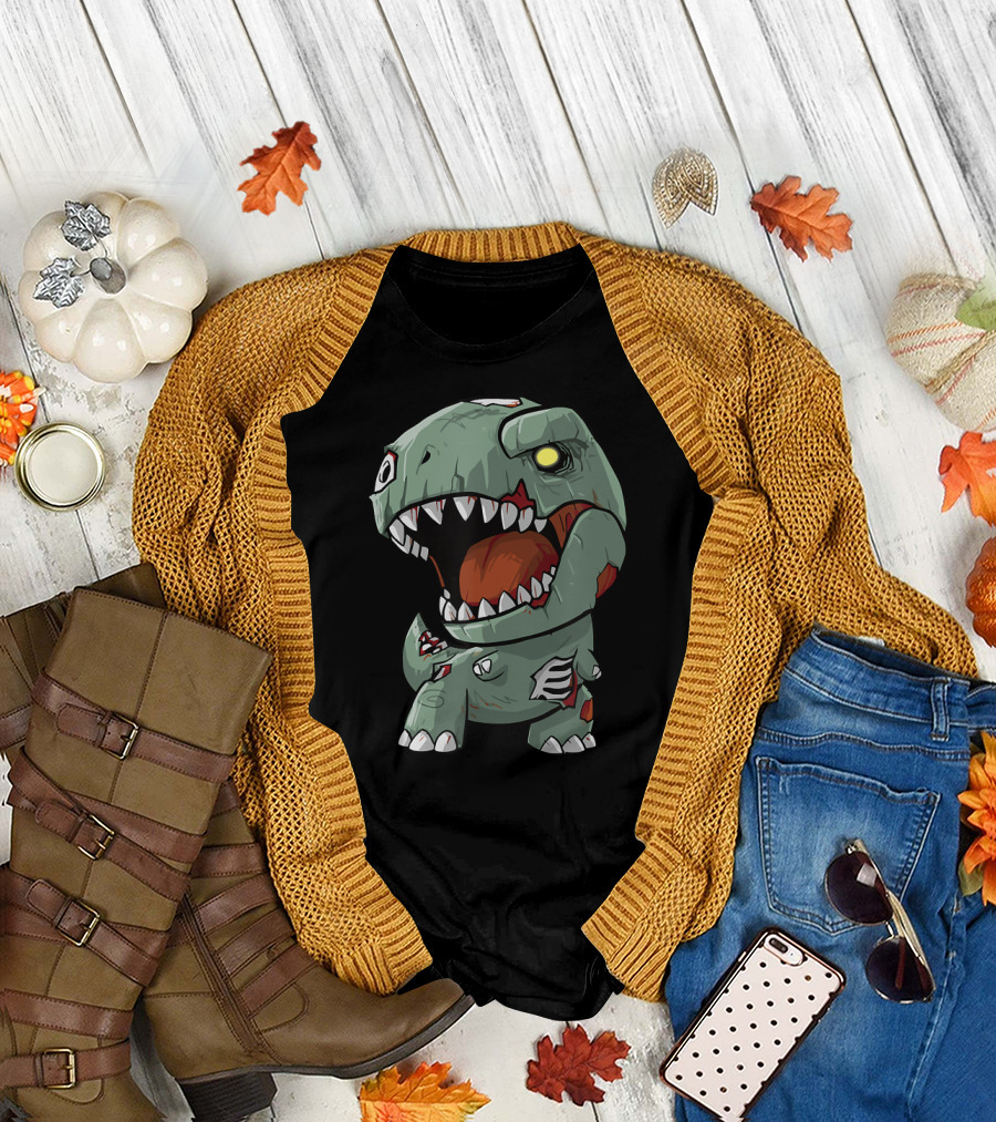 Baby Zombie T-Rex Halloween Dinosaur T-Shirt