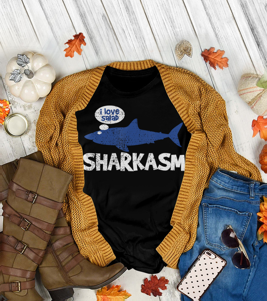 Sharkasm I Love Salad Funny Marine Biology Vintage T-Shirt