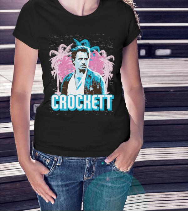 Crockett Miami Vice Palm Tree Scenery T-Shirt
