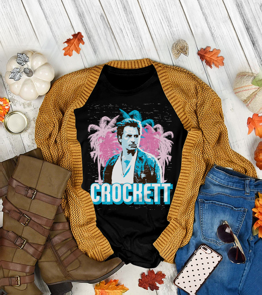 Crockett Miami Vice Palm Tree Scenery T-Shirt