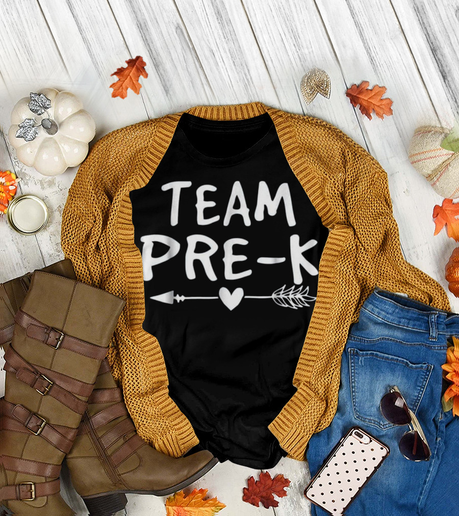 Back to School Team Pre-K Teacher Arrow Heart T-Shirt