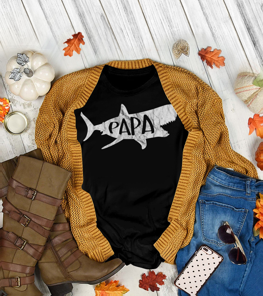 Papa Shark Daddy Shark Matching Family Set Family Outfits T-Shirt