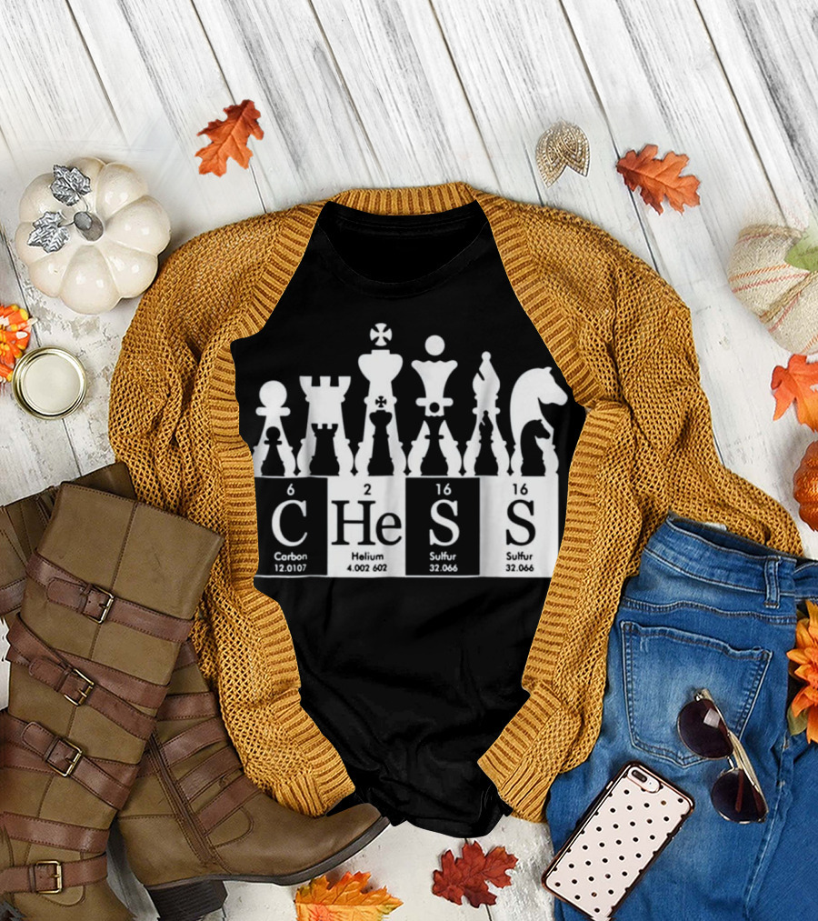 Chess Carbon Helium Sulfur Periodic Table Elements T-Shirt