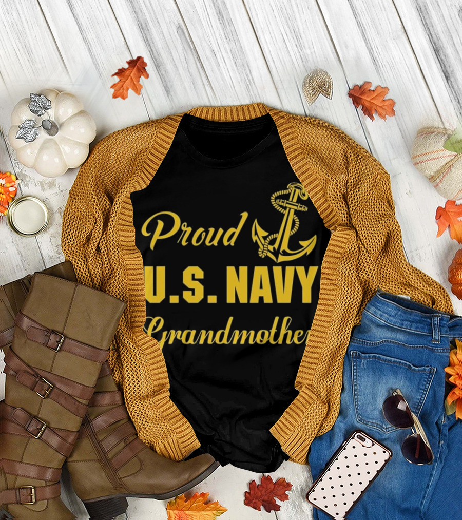 Proud U.S. Navy Grandmother Anchor T-Shirt