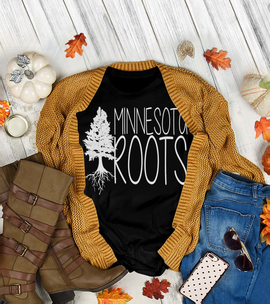 Minnesota Roots Tree Graphic with Tree Roots T-Shirt