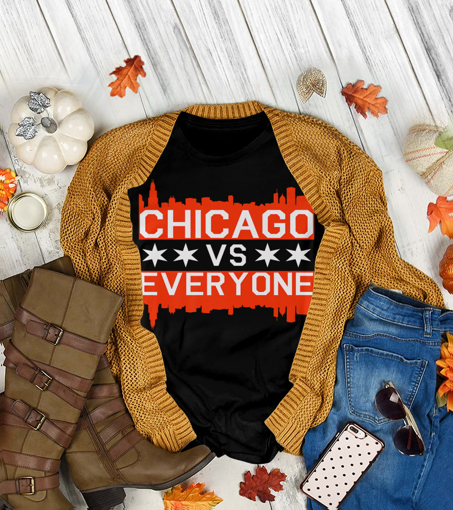 Chicago Vs Everyone ChiTown Skyline Stars T-Shirt