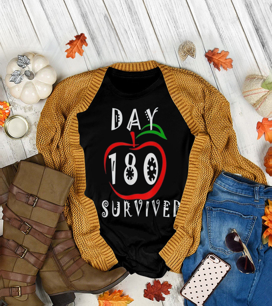 Day 180 I Survived Apple School T-Shirt