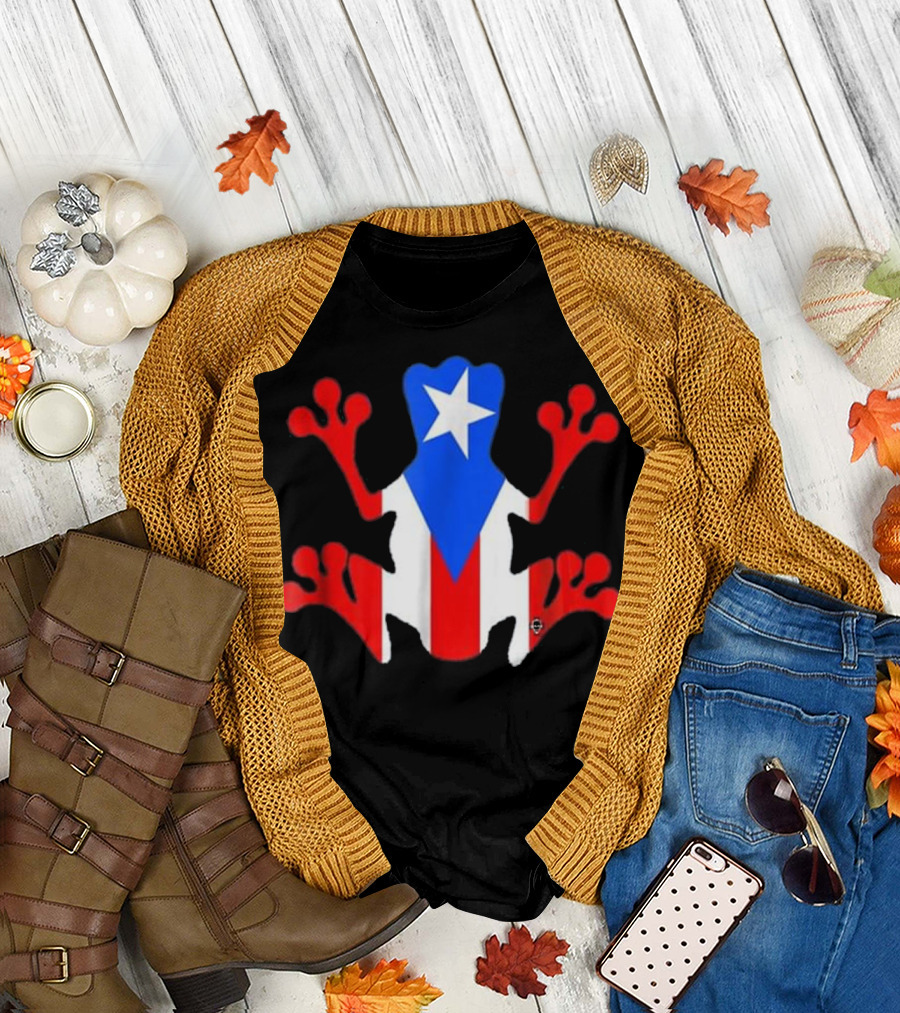 Puerto Rico Flag Coqui Frog Iconic T-Shirt
