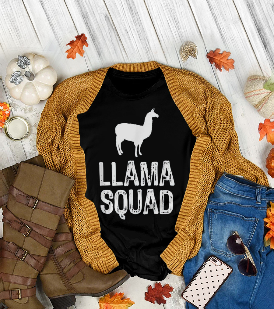Llama Squad Cute Llama Lover Fun T-Shirt