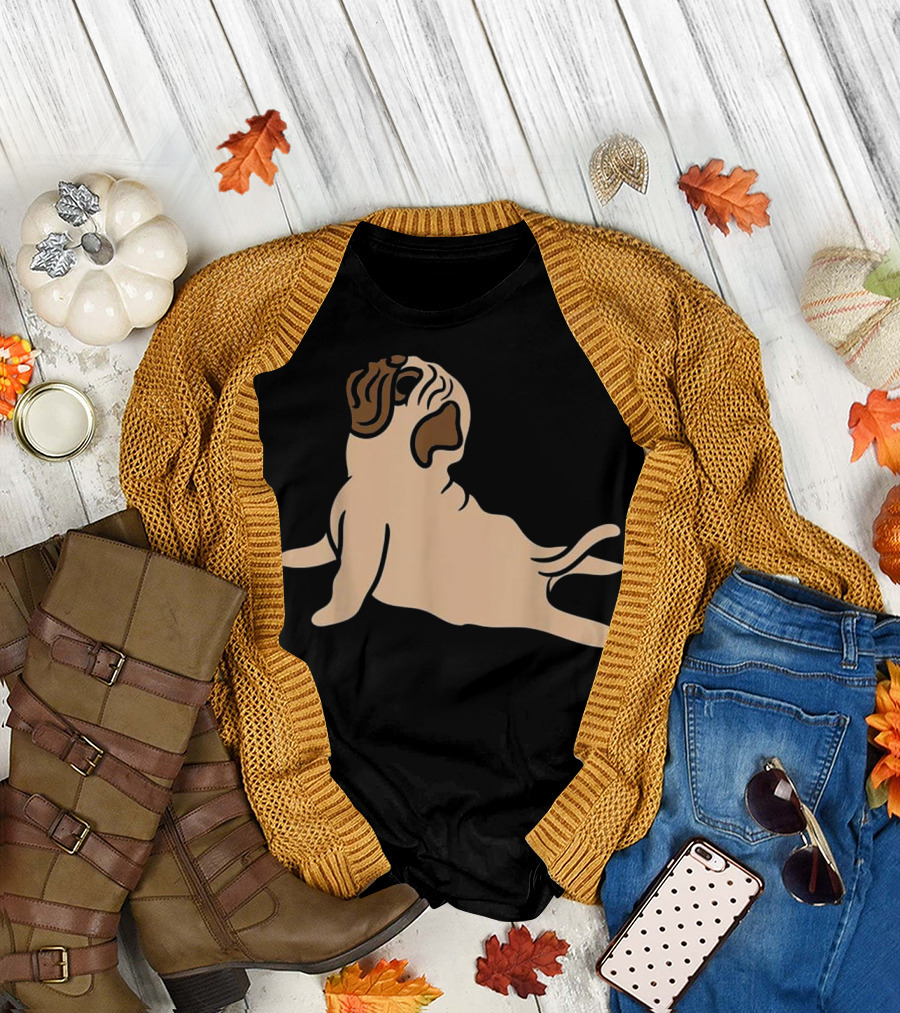 Pug Yoga Stretching Pose T-Shirt